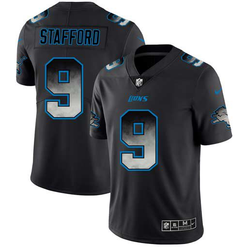 Men Detroit Lions #9 Stafford Nike Teams Black Smoke Fashion Limited NFL Jerseys->detroit lions->NFL Jersey